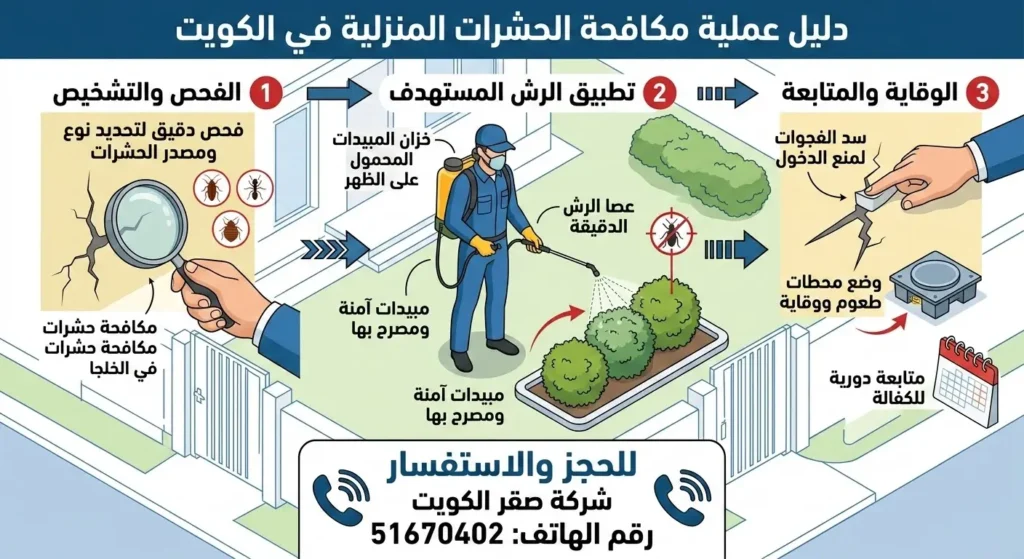 انفوجراف يوضح طريقة التعامل مع الحشرات الضارة